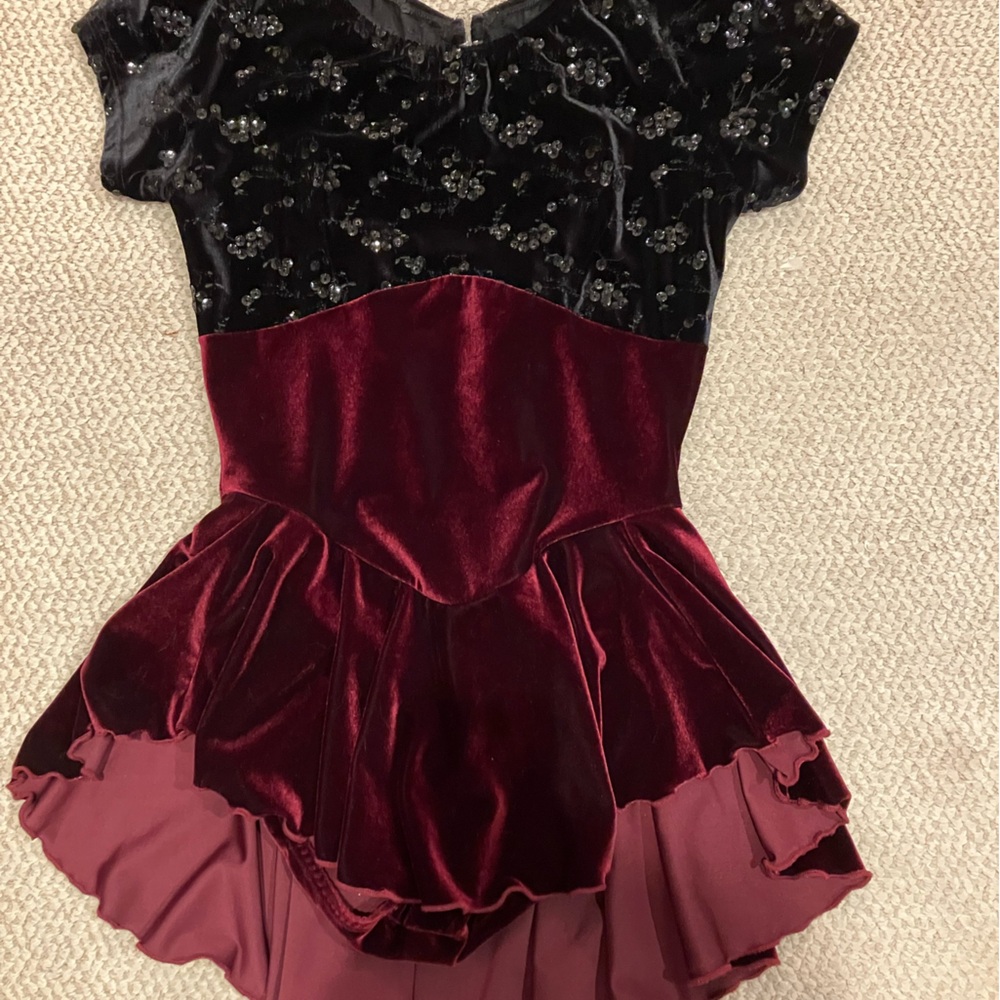 Elegant Sharene Velvet Figure Skating Dress Adult Small